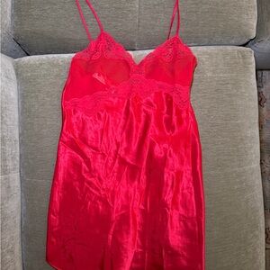 Victoria's Secret Vibrant Red Satin Chemise